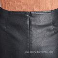 Sexy PU Leather A-line Irregularity Vent Skirt